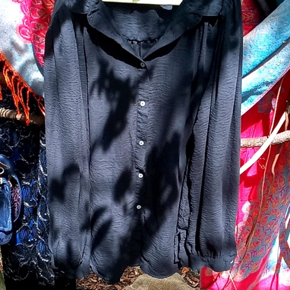 Black button down